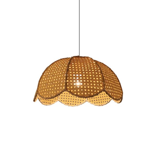 Nordic Rattan Weaving Scallop Dome 1-Light Pendant Light - Image 7