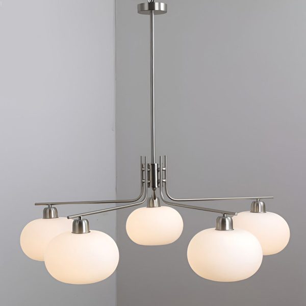 5 Lights Glass Three Step Dimming Light LED Nordic Chandelier Hanging Lamp - Image 9