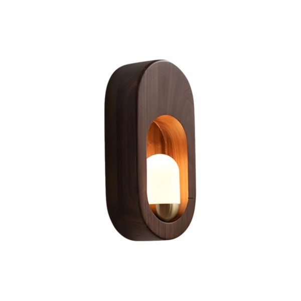 1-Light Wood Oval Wall Sconce - Wood/Walnut - Image 8