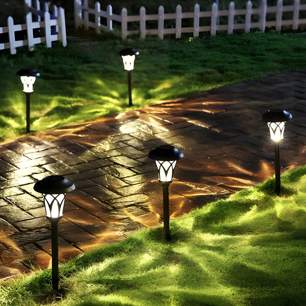 2-55170e5f-4967-43ca-93a5-bd8cd9c22605.jpg Waterproof Metal Glass LED Retro Modern Solar Powered Lawn Lights - Image 1