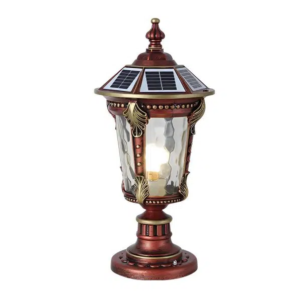 Dual Purpose Waterproof Aluminum Retro Solar Fence Post Lights with Remote - Image 9