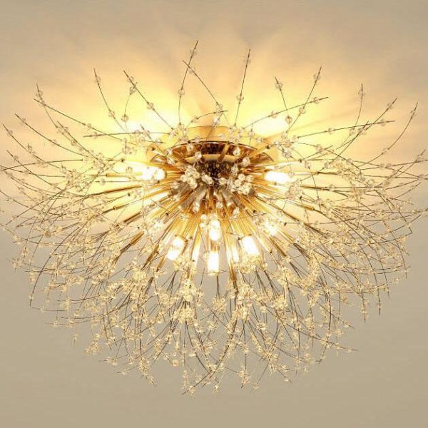 Modern Creative Dandelion Crystal 5/6/8 Light Semi-Flush Mount Ceiling Light - Image 13