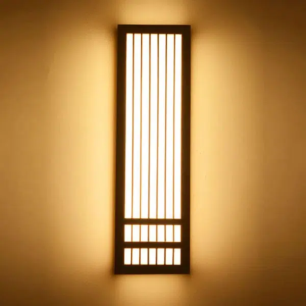 Simple Solid Wood Rectangular 1-Light Japanese Wall Sconce Lamp - Image 17