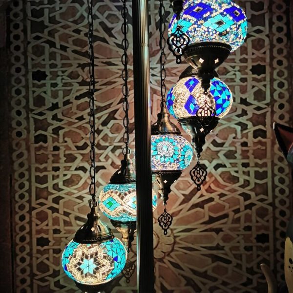 Retro Turkish Moroccan Globe 9-Light Standing Floor Lamp - Image 10