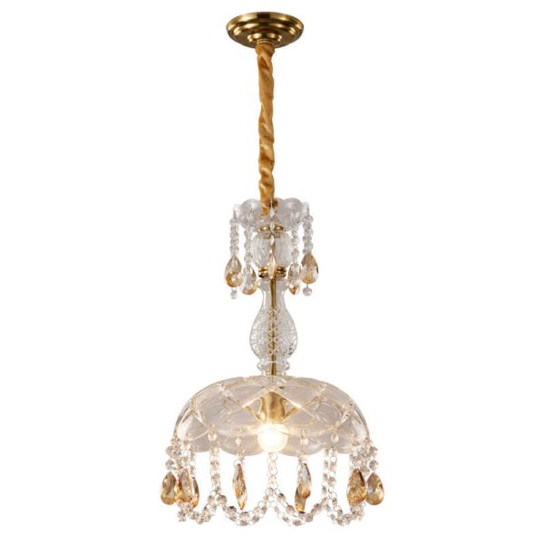 Modern Luxury Crystal Hanging Dome 1-Light Pendant Light - Image 15