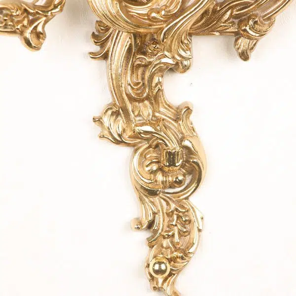French Vintage Brass Candle 2/3 Light Wall Sconce Lamp - Image 11