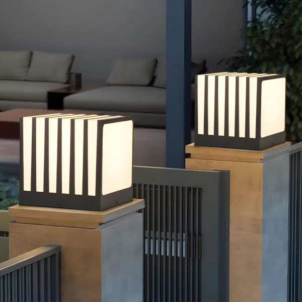 Square Outdoor Column Deck Fence Post Light Waterproof for Garden - Image 2