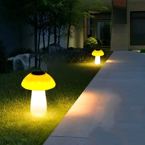 Mushroom Waterproof LED Intelligent Light-controlled Solar Lawn Lights - Image 2