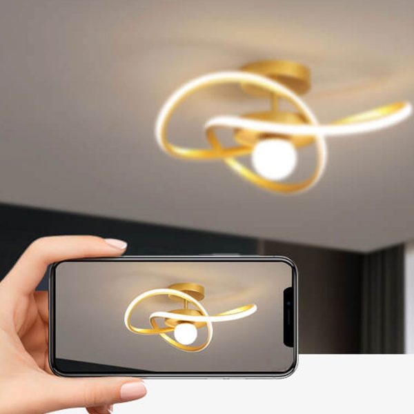 Nordic Modern Simple Streamer Surround Design LED Semi-Flush Mount Light - Image 11