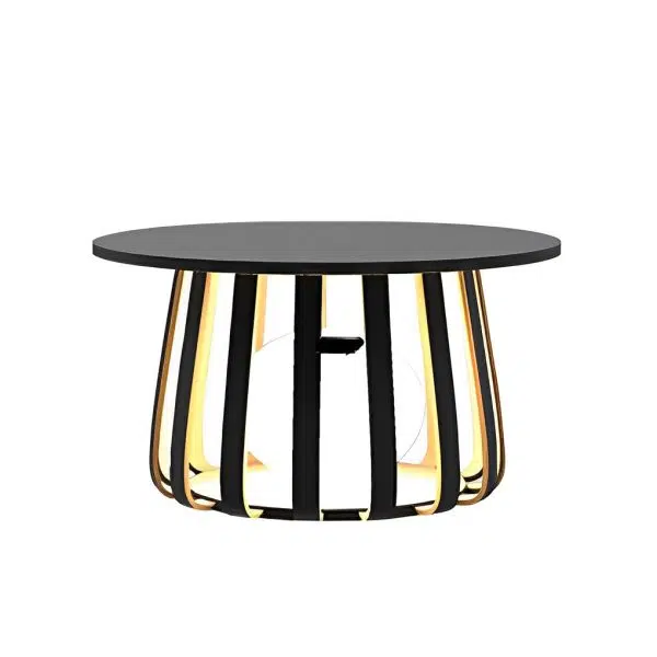 Round Waterproof RGB Iron Small Coffee Table Solar Light Outdoor Lanterns - Image 8