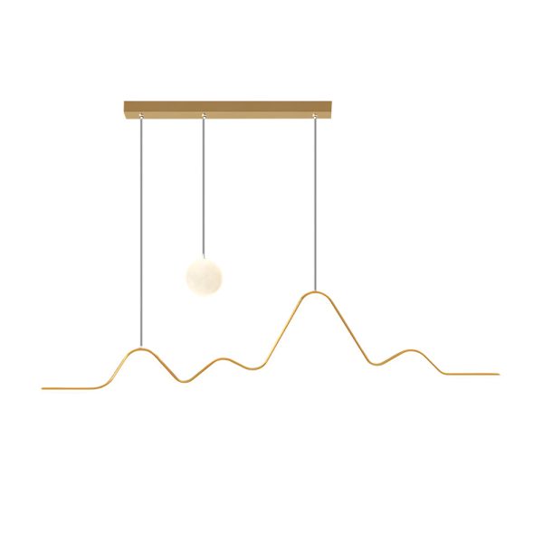 Long Strip Waves Mountain Moon 3 Step Dimming Modern Dining Room Light - Image 6