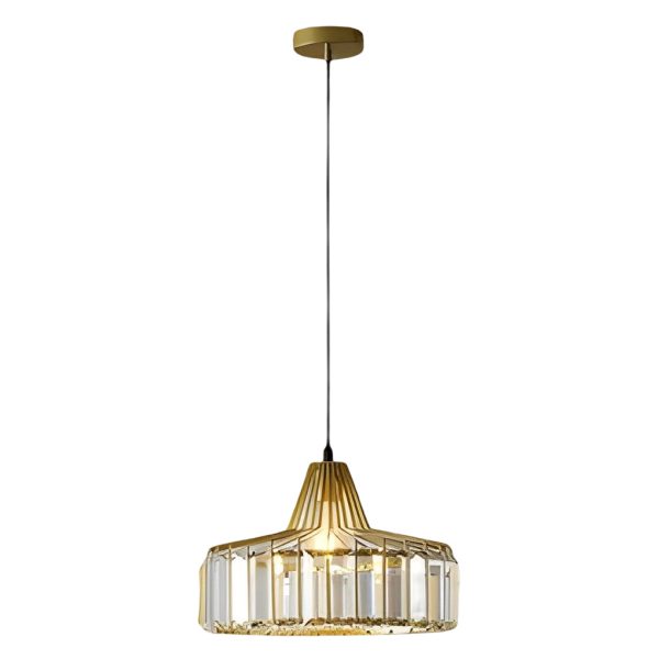 Drum-shaped Crystal Metal Modern Chandelier Pendant Light Hanging Lamp - Image 7
