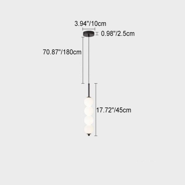 Nordic Creative Brass Spherical Glass Long Strip LED Pendant Light - Image 7