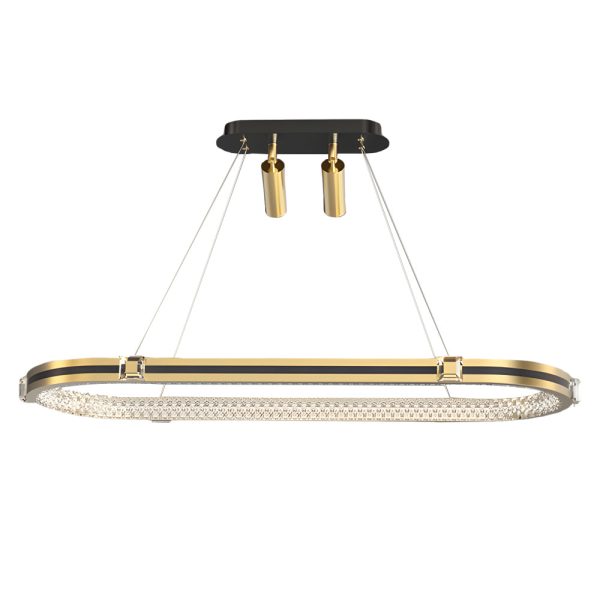 Long Oval Ring Luxury Three Step Dimming LED Modern Dining Room Chandelier - Image 7