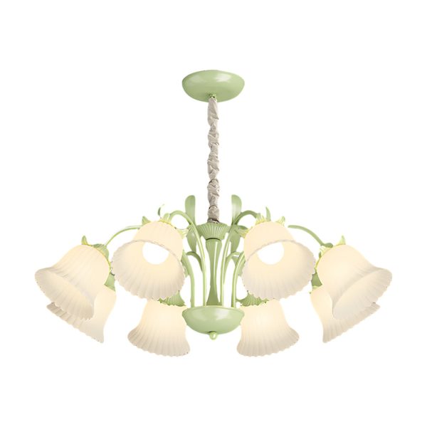 8 Heads Pastoral White Flowers 3 Step Dimming French Style Chandelier - Image 6