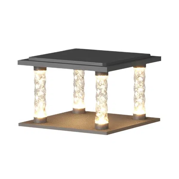 Bubbles Lamppost Square Waterproof LED Modern Solar Post Caps Lights - Image 9