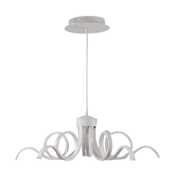 Curves Flower Petals Stepless Dimming White Nordic LED Chandelier - Image 17