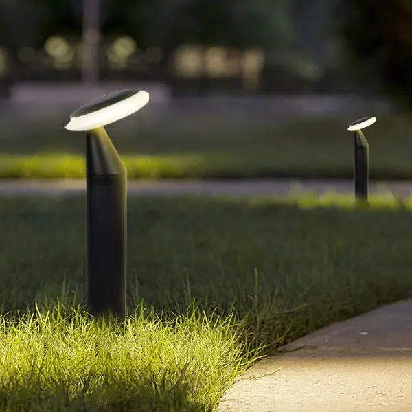 Waterproof Round Mushroom LED Black Modern Pathway Lights Lawn Lamp - Image 2