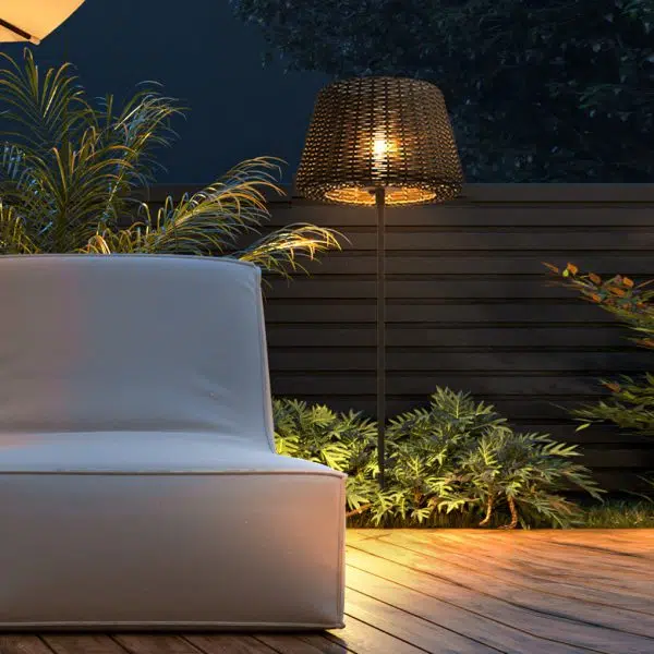 Rattan Shade LED Ralph Outdoor Floor Lamp with Stake, 45.27 In.H - Image 2