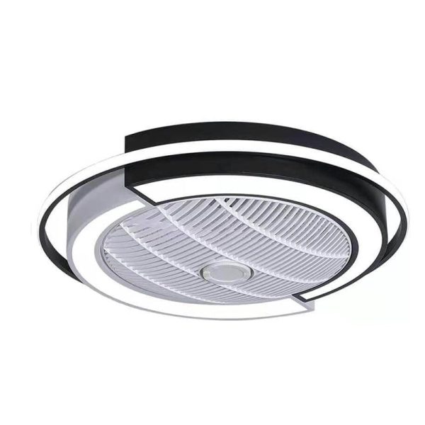 Modern Creative Round LED Semi-Flush Mount Ceiling Fan Light - Image 18