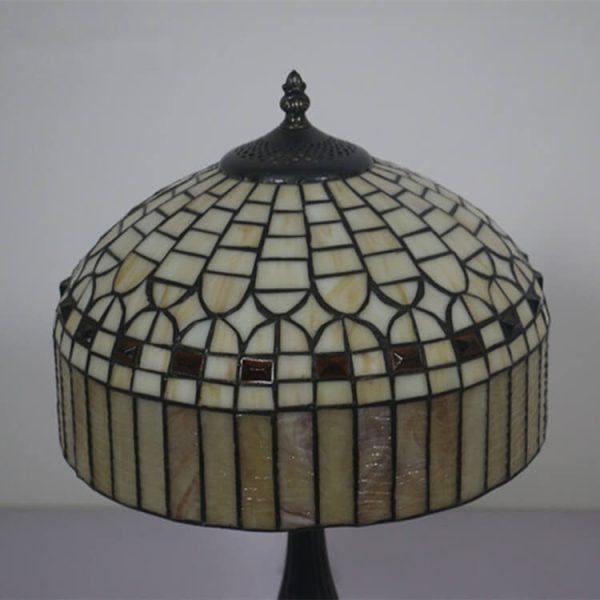 European Tiffany Yellow Baroque Glass 1-Light Table Lamp - Image 9