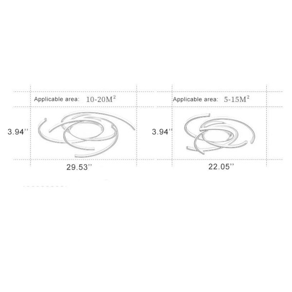 Minimalist Creative Circle Strip Aluminum Semi-Flush Mount Ceiling Light - Image 8