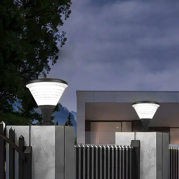 18.9-Inch H 1-Light Black Round Pier Mount Post Light - Image 3