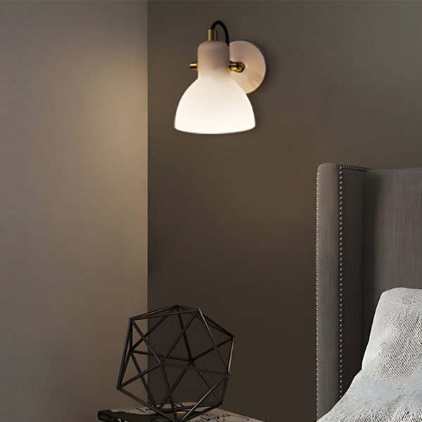 Creative 235?? Rotatable White Glass Shade Minimalist Nordic Wall Lamp - Image 3