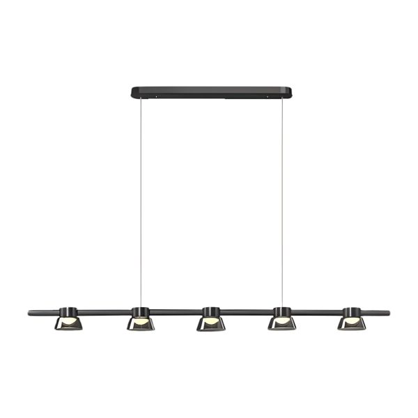 Ring LED Pendant with Smoke Gray Glass Shades - Image 11