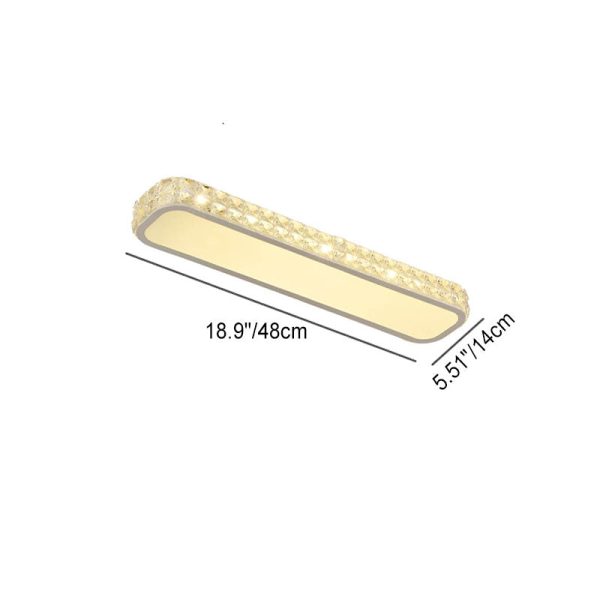 Modern Luxury Crystal Long Strip Acrylic LED Flush Mount Ceiling Light - Image 9