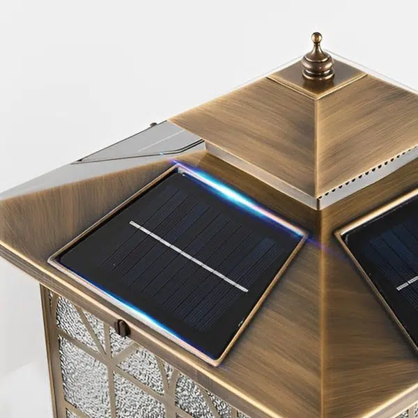 Classical Waterproof LED 3 Step Dimming Bronze Solar Post Caps Lights - Image 6