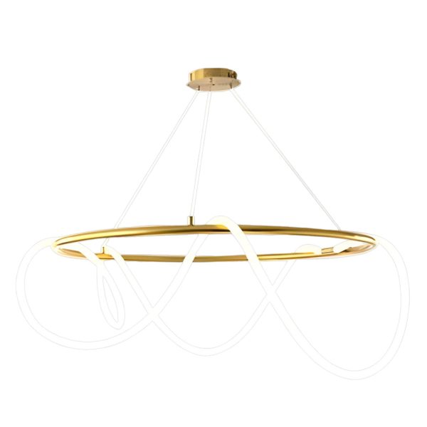 Creative DIY LED Strip Electroplated Metal Modern Chandelier Pendant Light - Image 8