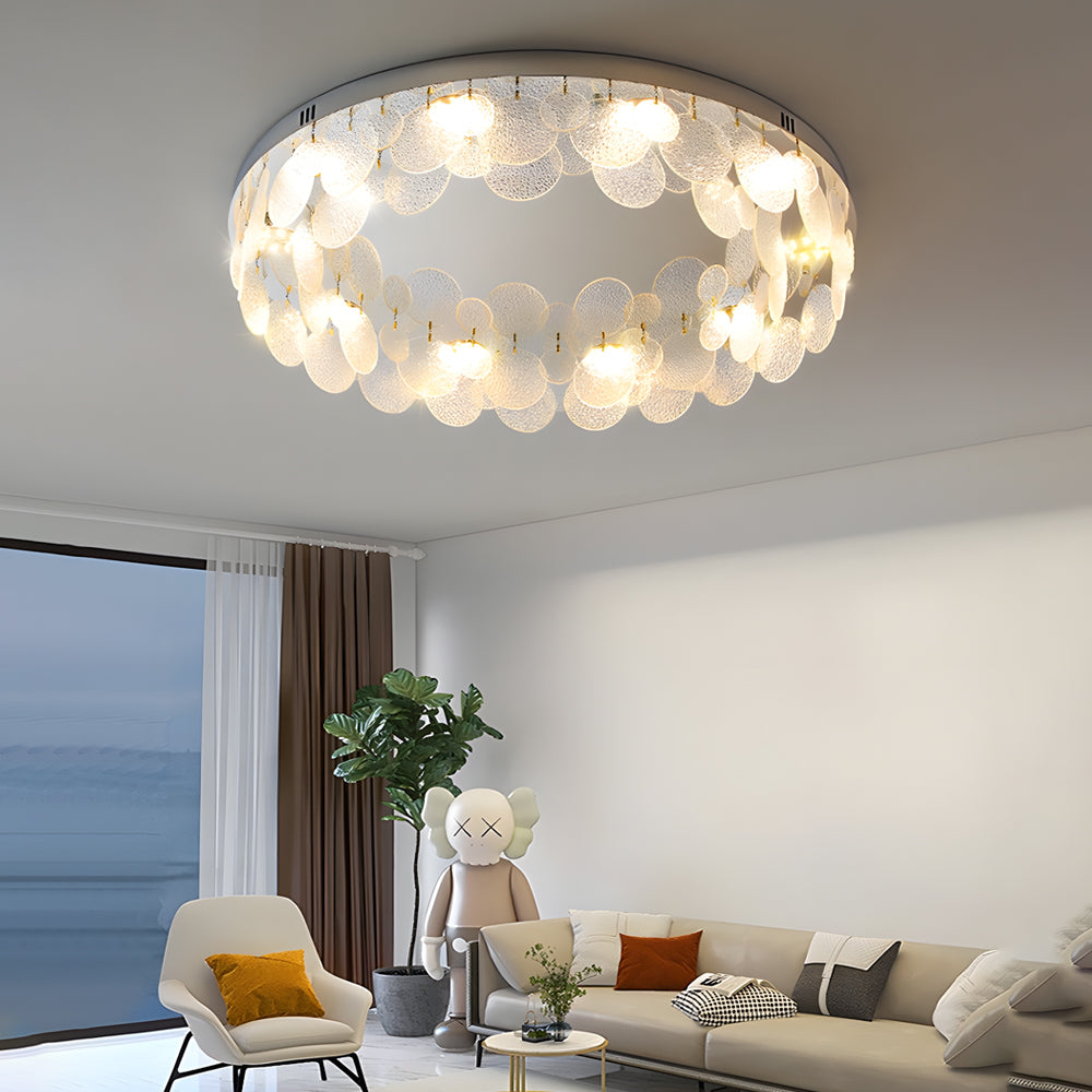 2-8268a947-c065-43e8-ad09-ee8fbaf9ee06.jpg Round Small Glass Seashells 3 Step Dimming Simple Post-Modern Ceiling Lamp - Image 1