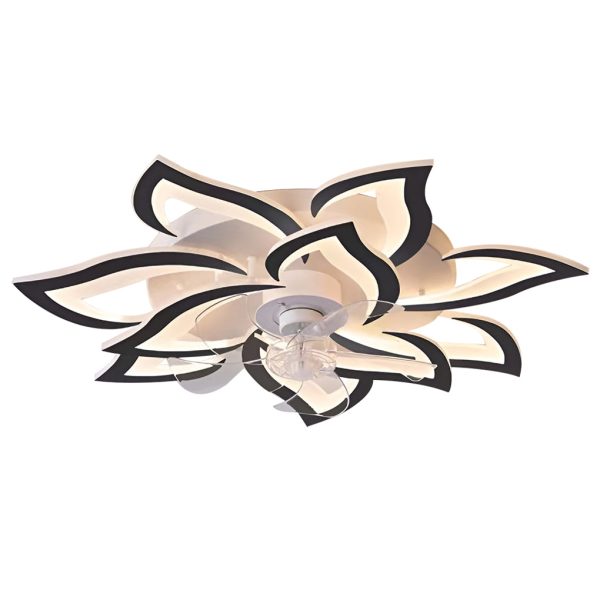 Creative Flower Shaped Three Step Dimming LED Nordic Ceiling Fan Lights - Image 15