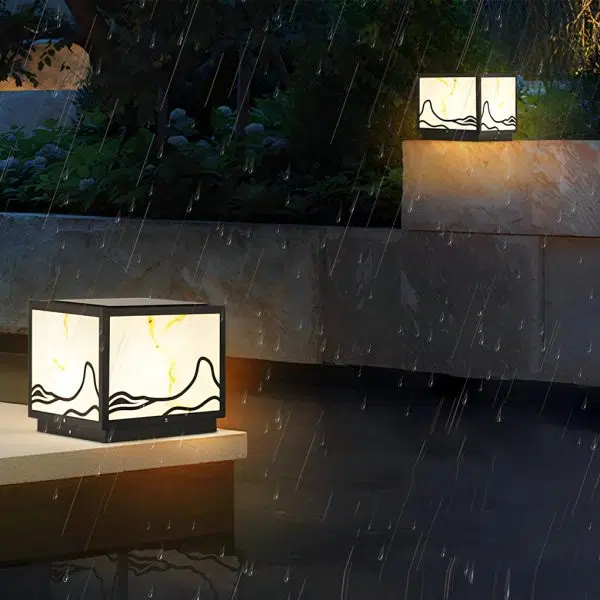 Waterproof LED Mountain Scenery Intelligent Solar Solar Post Caps Lights - Image 4