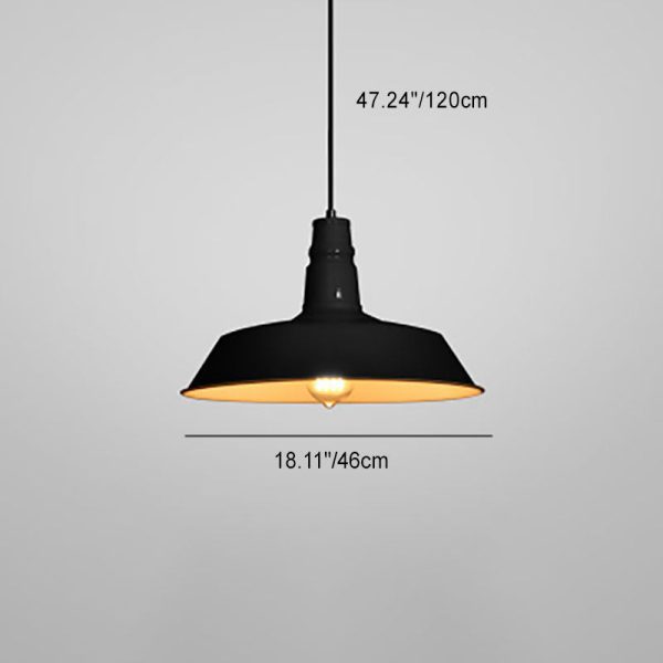 Contemporary Industrial Round Iron 1-Light Pendant Light For Living Room - Image 7