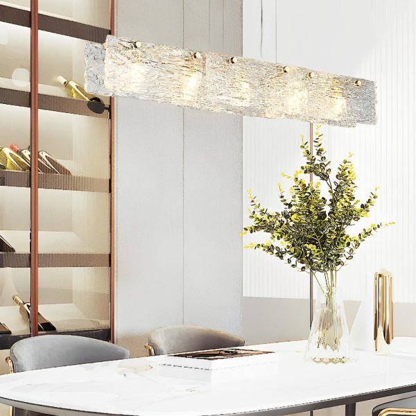 Minimalist Long Strip Glass LED Luxury Modern Dining Room Chandeliers - Image 2