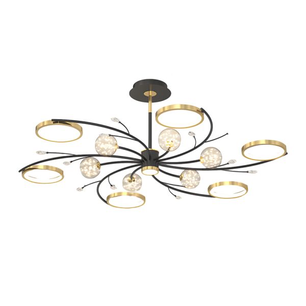 Stars Rings Flowers Branches Crystal 3 Step Dimming Modern Ceiling Lights - Image 6