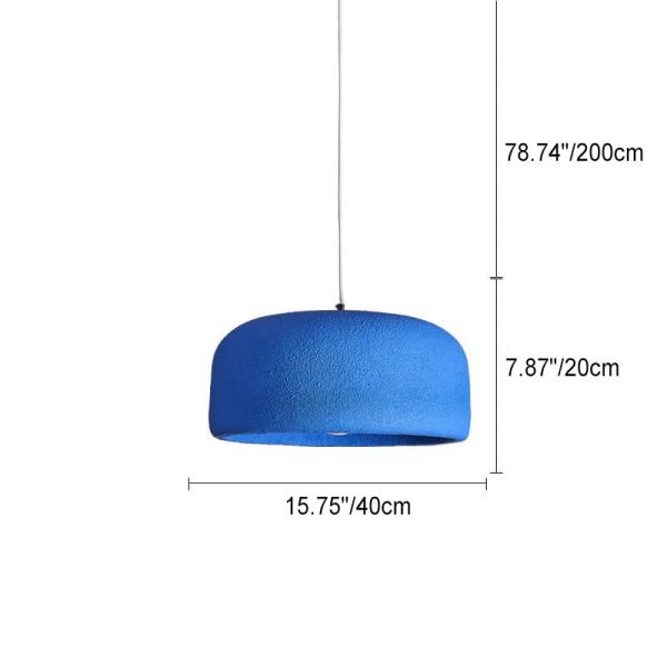 Japanese Minimalist Matte Texture Resin Dome 1-Light Pendant Light - Image 8