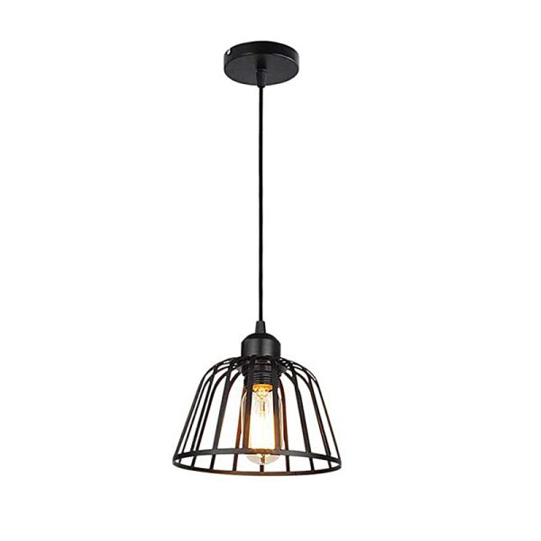 1/3 Lights Black Small Iron Cage LED Industrial Style Retro Chandelier - Image 9
