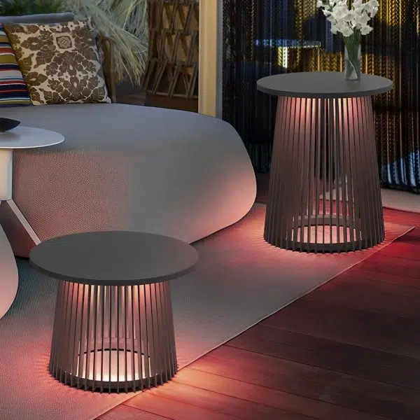 Waterproof Round Iron Cage Table RGB 16 Colors Solar Outdoor Lanterns - Image 2