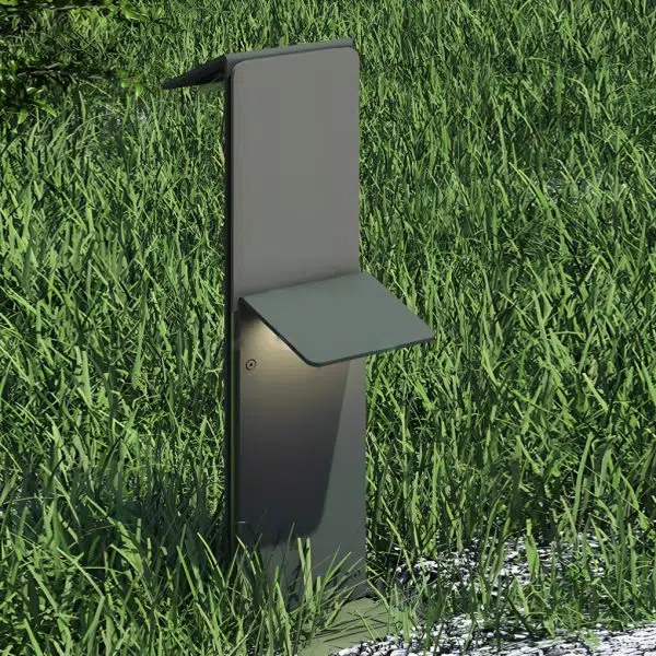 Modern Vertical LED Solar Pathway Lights Dual Panel Downlighting Design - Image 4