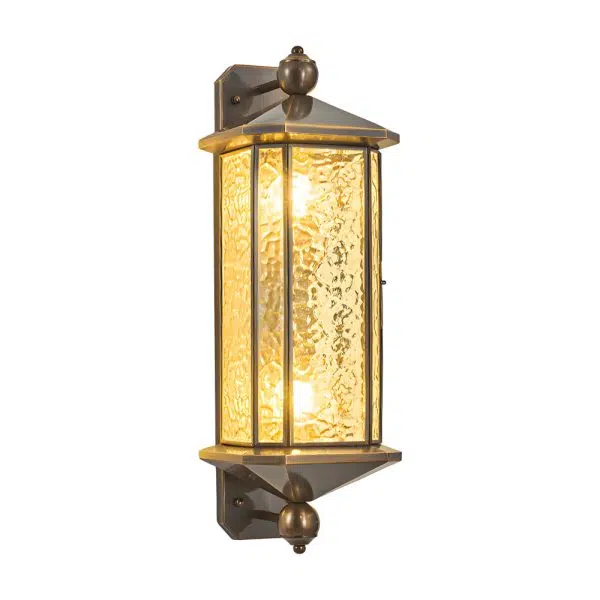 Elegant Brass Glass Lantern Copper Outdoor Wall Light - Image 8