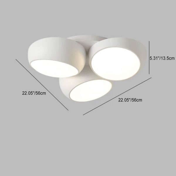 Scandinavian Modern Minimalist Iron Plastic Round LED Semi-Flush Mount Ceiling Light - Image 7