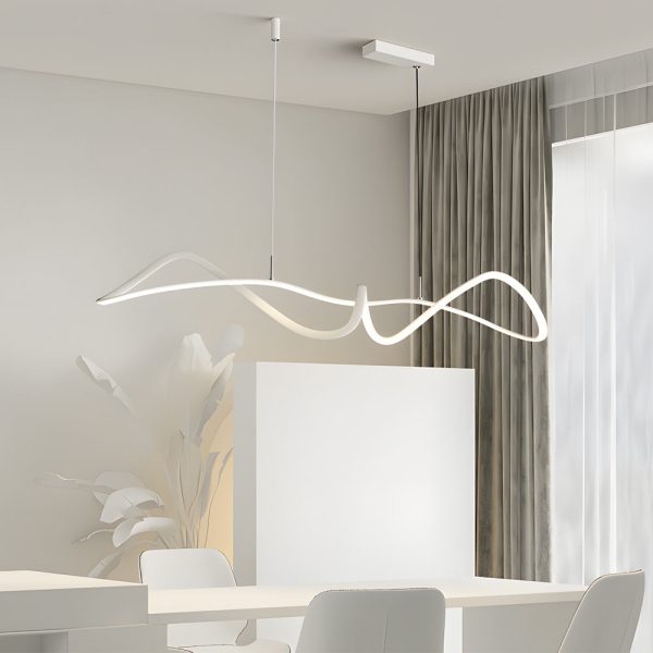 Wave Lines Dimmable with Remote LED Chandeliers Dining Room Lights - Image 3