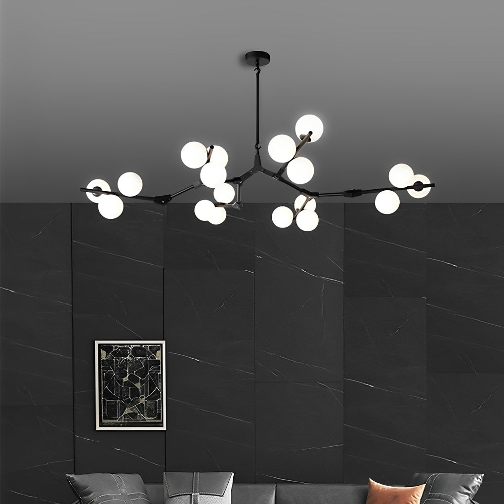 2-9e90453c-aeee-4989-a205-e6dbb19be004.jpg Nordic Style Modern Minimalist Cluster Metal Glass Chandelier ?Black & Gold Fixture - Image 1