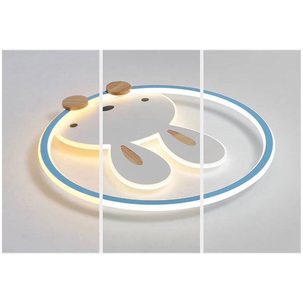 Childlike Modern Simple Cartoon Rabbit Design LED Flush Mount Light - Image 11