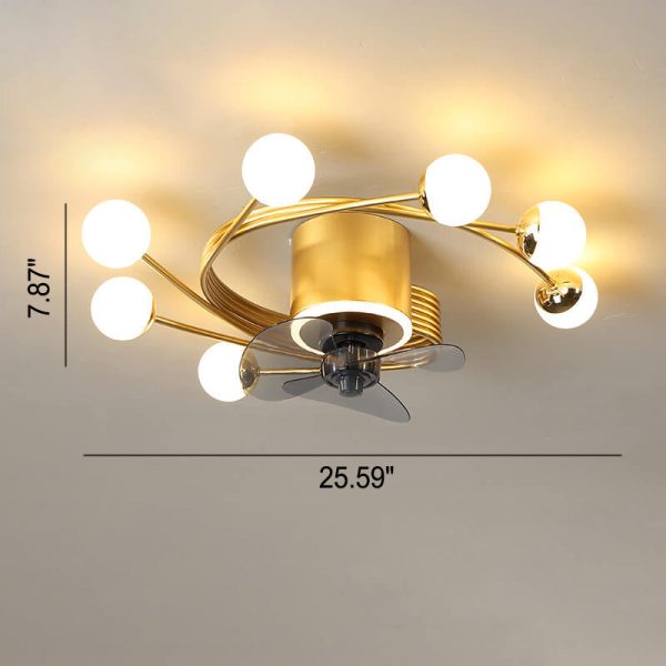 Nordic Light Luxury Creative 5/7-Light LED Flush Mount Fan Light - Image 6