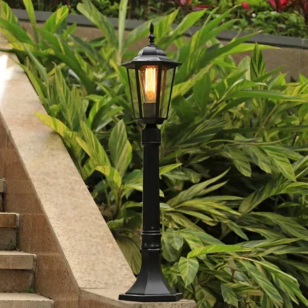 Elegant Traditional Black Post Path Light Waterproof E27 LED Lamp - Image 3