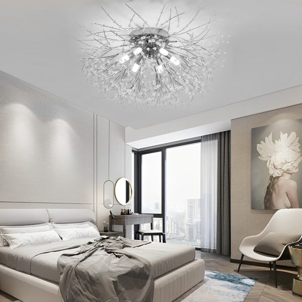 Classic Metal Crystal LED Traditional Flush Mount Lighting Ceiling Lights - Image 2